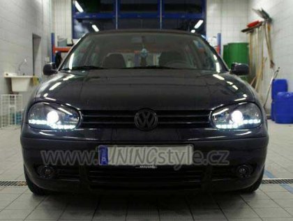 Přední světla Devil Eyes VW Golf 4 98-04 černé
