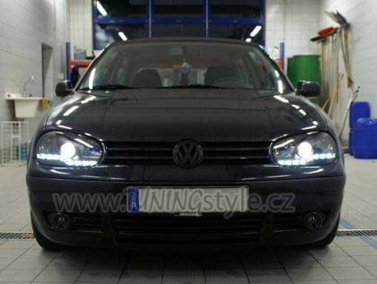 Přední světla Devil Eyes VW Golf 4 98-04 chromové