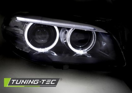 Přední světla LED angel eyes s denními světly BMW F10/F11 xenon D1S 10-13