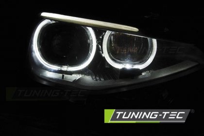 Přední světla LED angel eyes s denními světly BMW F20/F21 11-14 černá