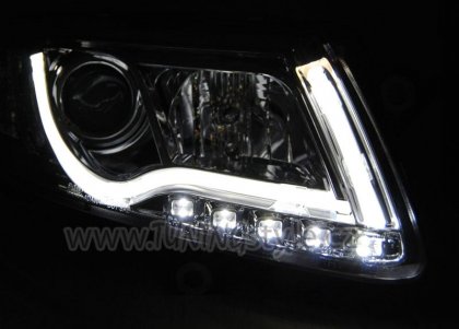 Přední světla LED TubeLights Audi A6 4F 04-08 chrom