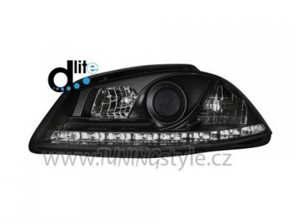 Přední světla s denními světly Seat Ibiza/Cordoba 6L 03-08 černé RL