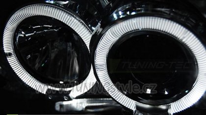 Přední světla s LED a Angel Eyes Nissan Navara/Pathfinder 01-04 černá