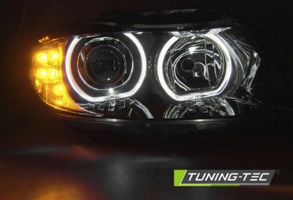 Přední světla s LED Angel Eyes BMW 3 E90/E91 05-11 černá