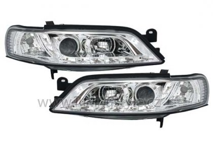 Přední světla s LED Ddevil eyes Opel Vectra B chromová 99-02
