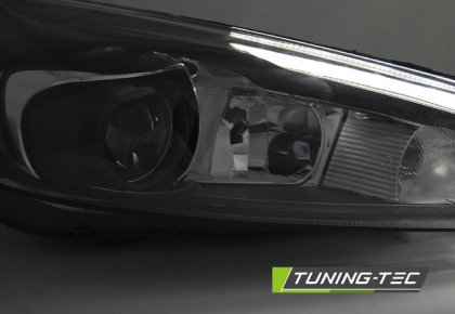 Přední světla s LED denními světly Ford Focus MK3 14- černá