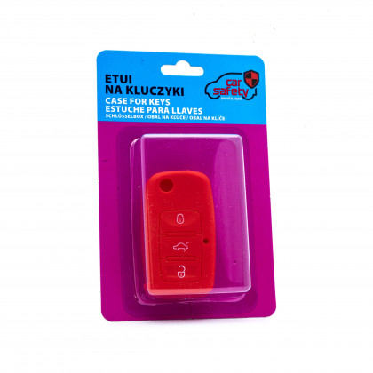 EPKC03 RED CAR KEY COVER VOLKSWAGEN SKODA SEAT