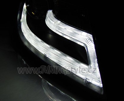 Přední světla s LED denními světly TubeLight Audi A4 B8 08-11 černá