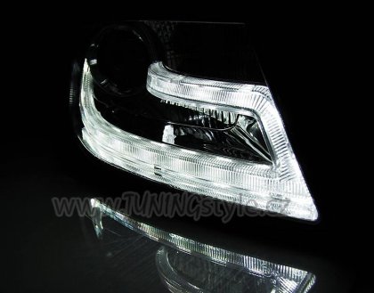 Přední světla s LED denními světly TubeLight Audi A4 B8 08-11 chrom
