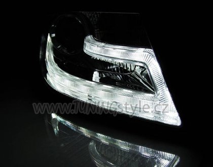 Přední světla s LED denními světly TubeLight Audi A4 B8 08-11 xenon chrom