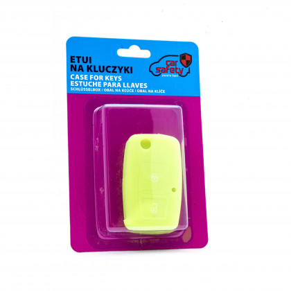 EPKC70 NEON GREEN CAR KEY COVER SEAT SKODA VOLKSWAGEN