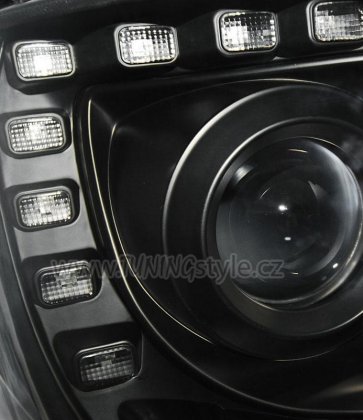 Přední světla s LED denními světly VW T5 10- černá