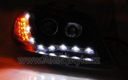 Přední světla s LED Ibiza 6L 02-08 černá