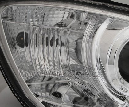 Přední světla s LED Škoda Octavia II 09-12 chrom