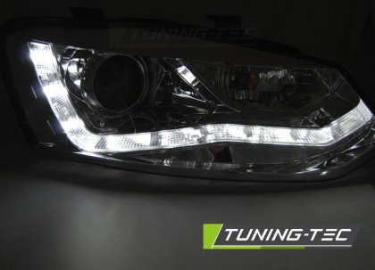 Přední světla s LED VW Polo 6R 09-14 chromová
