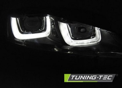 Přední světla s U-LED denními světly a SEQ blikry VW Golf 7 12- černá