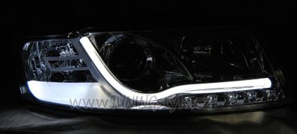 Přední světla TubeLights s LED Audi A4 B6 8E 00-04 chrom
