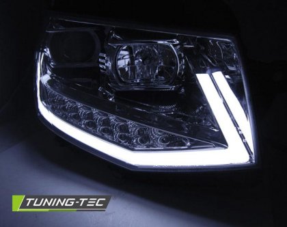 Přední světla TubeLights s LED denními světly VW T6 chrom