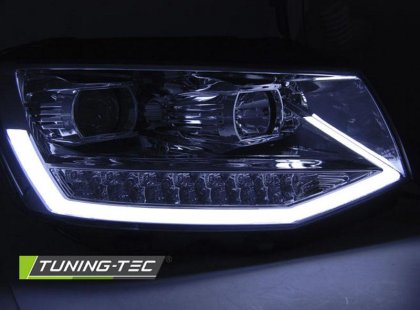 Přední světla TubeLights s LED denními světly VW T6 chrom