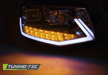 Přední světla TubeLights s LED denními světly VW T6 chrom