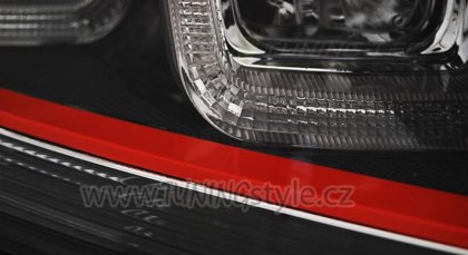 Přední světla U-LED BAR denní světla VW Golf 7 12- černá, red line
