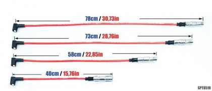 Przewody zapłonowe PowerTEC AUDI A3 A6 SEAT LEON VW GOLF 1.6 2.0L Czerwone