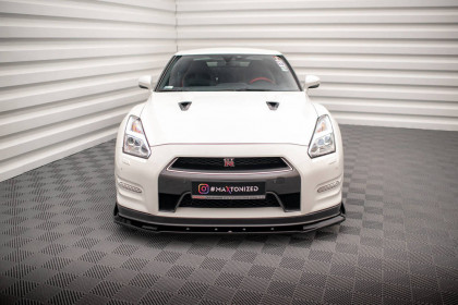 Spojler pod nárazník lipa + Flaps Nissan GTR R35 Facelift černý lesklý plast