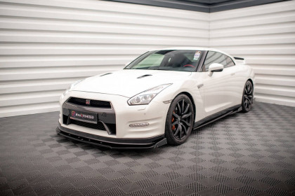 Spojler pod nárazník lipa + Flaps Nissan GTR R35 Facelift černý lesklý plast