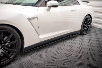 Prahové lišty Nissan GTR R35 Facelift černý lesklý plast