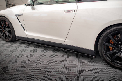 Prahové lišty Nissan GTR R35 Facelift černý lesklý plast