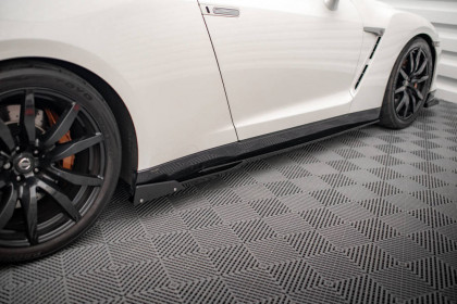 Prahové lišty + Flaps Nissan GTR R35 Facelift carbon look