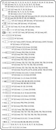 Sada nářadí XXl Vorel 58700 - 1/4 '', 3/8 '', 1/2 '' - 216 kusů