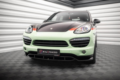 Spojler pod nárazník lipa Porsche Cayenne Mk2 černý lesklý plast