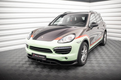 Spojler pod nárazník lipa Porsche Cayenne Mk2 černý lesklý plast