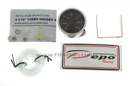 Přídavný budík DEPO CSM 52mm - tlak turba mechanický 0-3 bar