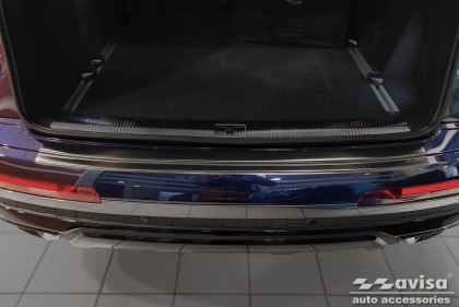 Nerezová ochranná lišta zadního nárazníku Audi Q7 II 2015-2019 S-line černá