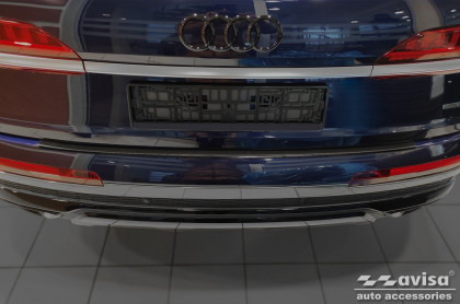 Nerezová ochranná lišta zadního nárazníku Audi Q7 II 2015-2019 S-line černá