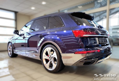 Nerezová ochranná lišta zadního nárazníku Audi Q7 II 2015-2019 S-line černá