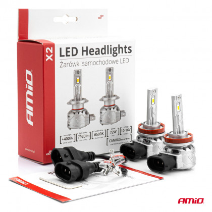 LED žárovky hlavního svícení X2 Series H8/H9/H11 AMiO