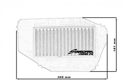 Sportovní vzduchový filtr SIMOTA OH004 306X181mm