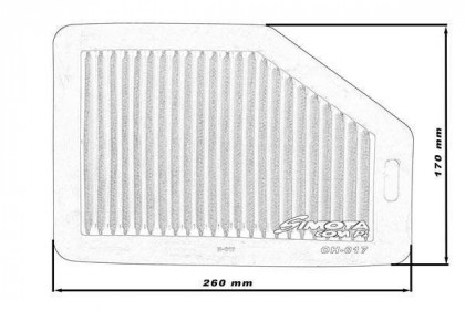 Sportovní vzduchový filtr SIMOTA OH017 260X170mm