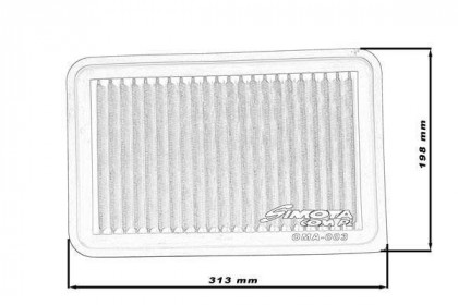 Sportovní vzduchový filtr SIMOTA OMA003 313X198mm