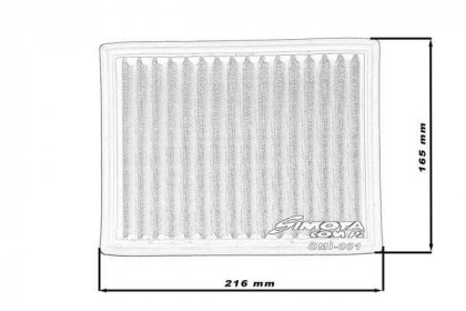 Sportovní vzduchový filtr SIMOTA OMI001 216x165mm