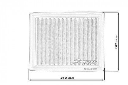 Sportovní vzduchový filtr SIMOTA OO001 213X167mm