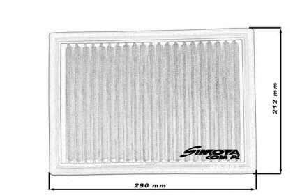Sportovní vzduchový filtr SIMOTA OO003 290X205mm