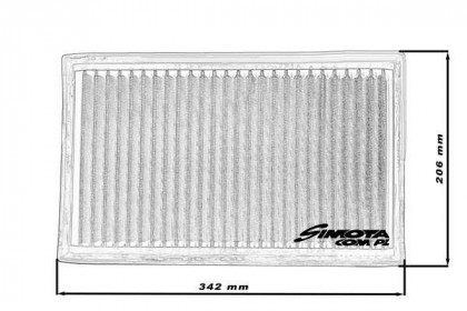 Sportovní vzduchový filtr SIMOTA OO005 342x206mm