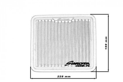 Sportovní vzduchový filtr SIMOTA OS003 228X199mm