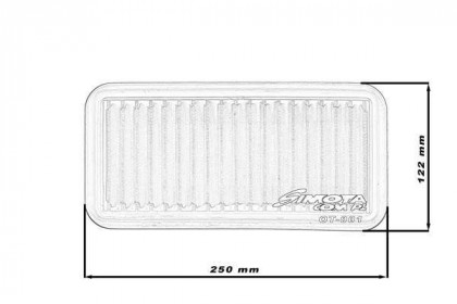 Sportovní vzduchový filtrSIMOTA OT001 250x122mm