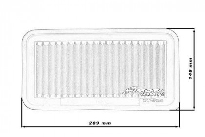 Sportovní vzduchový filtr SIMOTA OT004 289x148mm