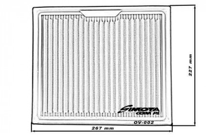 Sportovní vzduchový filtr SIMOTA OV002 267X227mm